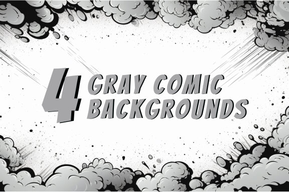 4 Gray comic style background images