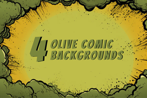 4 Olive comic style background images