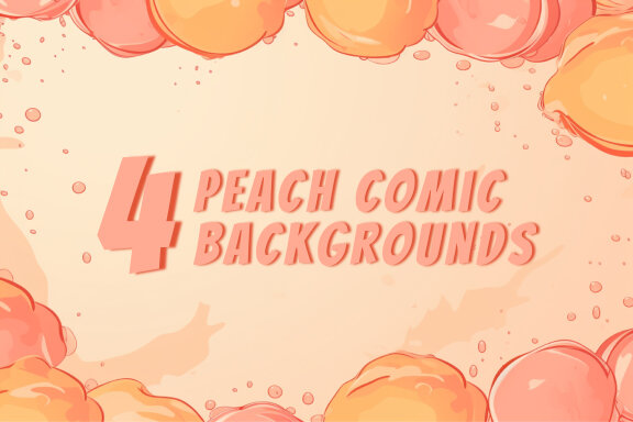 4 Peach comic style background images