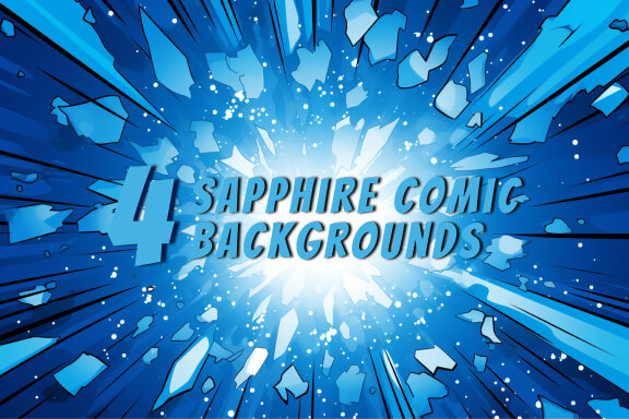 4 Sapphire comic style background images
