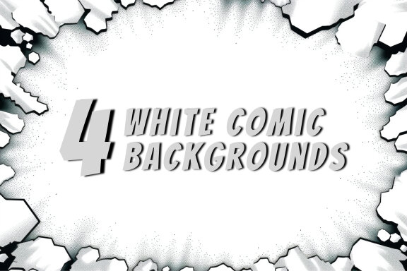 4 White comic style background images