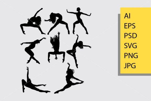 Dance pose 3 silhouette
