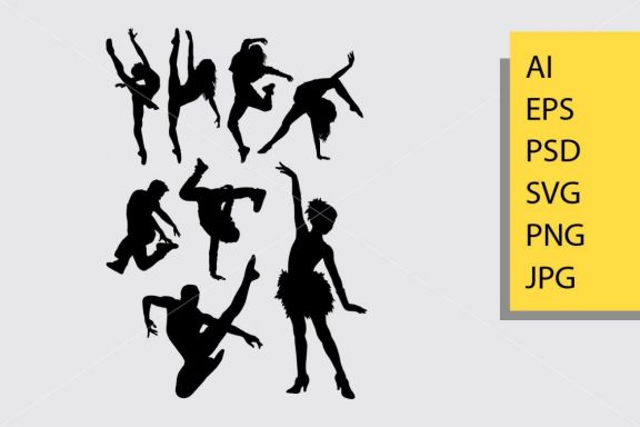 Dance pose 4 silhouette