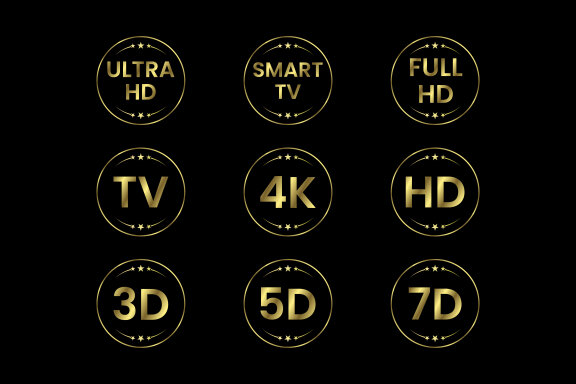 Golden 4K Ultra HD Video Resolution Icon