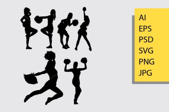 Cheerleader 1 silhouette