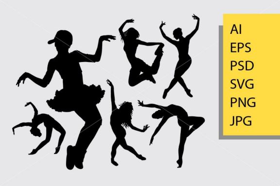 Cool dancing 2 silhouette