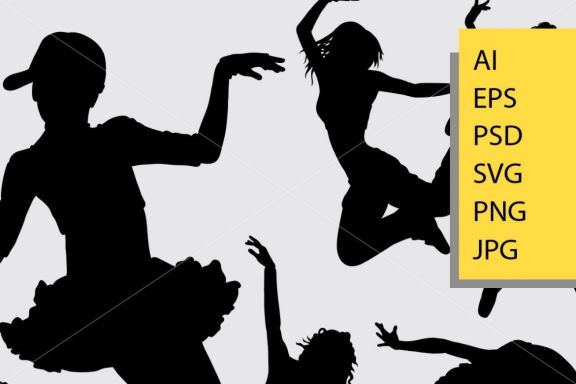 Cool dancing 2 silhouette