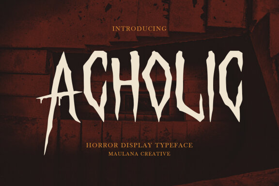 Acholic Horror Display Typeface
