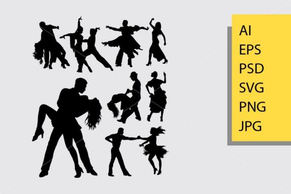 Tango and salsa 3 silhouette