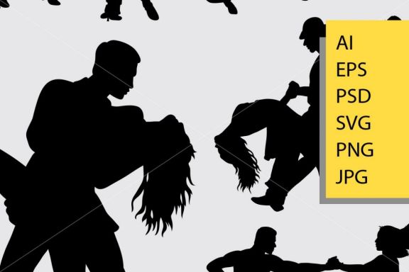 Tango and salsa 3 silhouette