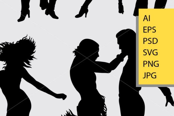 Tango and salsa 4 silhouette
