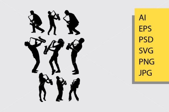 Saxophone player silhouette
