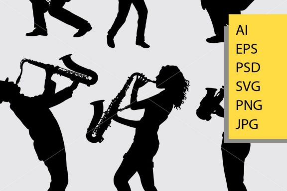 Saxophone player silhouette