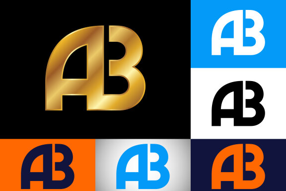 Letter A B Logo Design