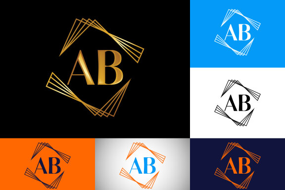 Letter A B Logo Design