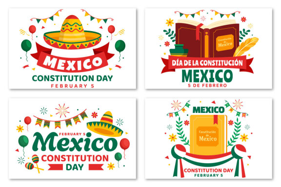 12 Constitution Day of Mexico Illustration