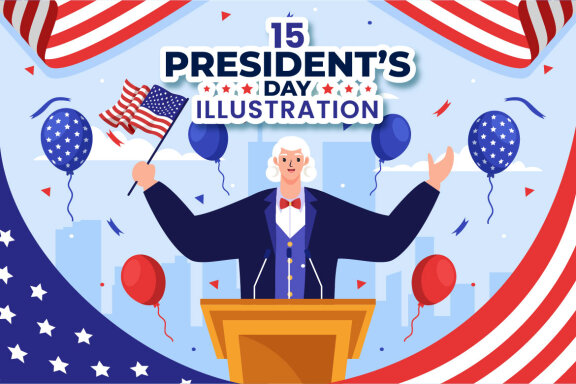 15 Happy Presidents Day Illustration