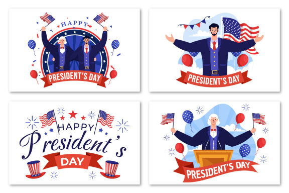 15 Happy Presidents Day Illustration