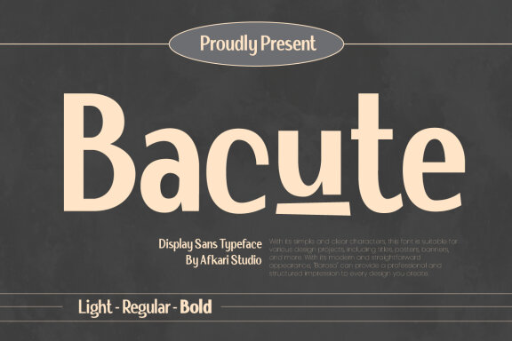 Bacute Display Sans Typeface