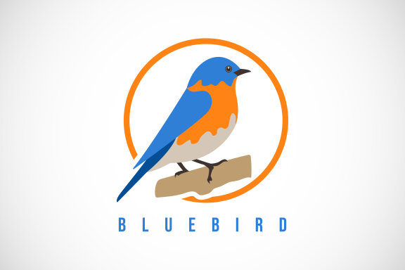 Bluebird in a circle. 