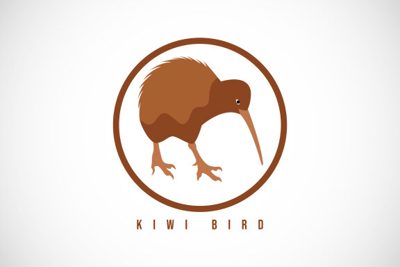 Kiwi bird in a circle. 
