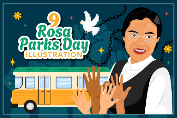 9 Rosa Parks Day Illustration