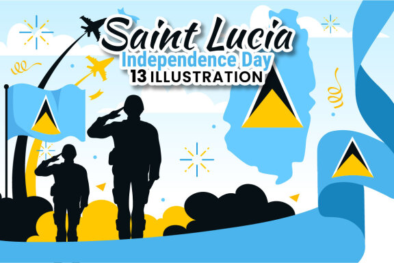 13 Saint Lucia Independence Day Illustration