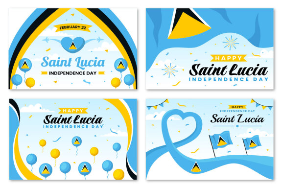 13 Saint Lucia Independence Day Illustration
