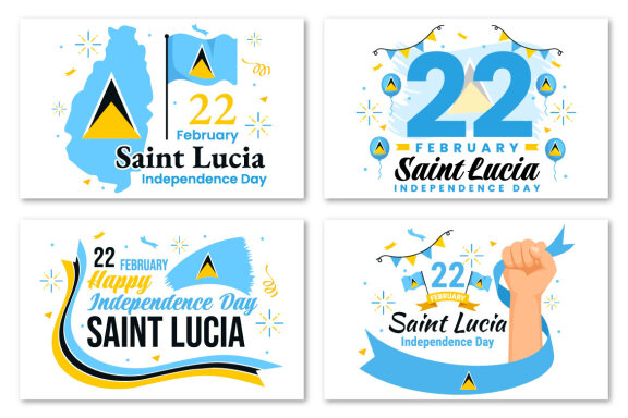 13 Saint Lucia Independence Day Illustration