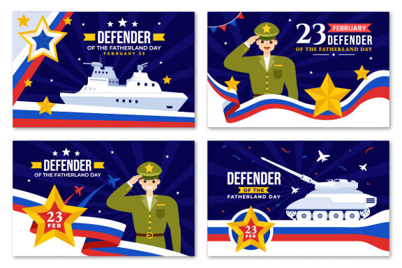 16 Defender of the Fatherland Day of Russia Illustration