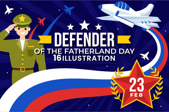 16 Defender of the Fatherland Day of Russia Illustration
