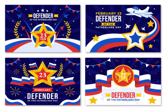 16 Defender of the Fatherland Day of Russia Illustration