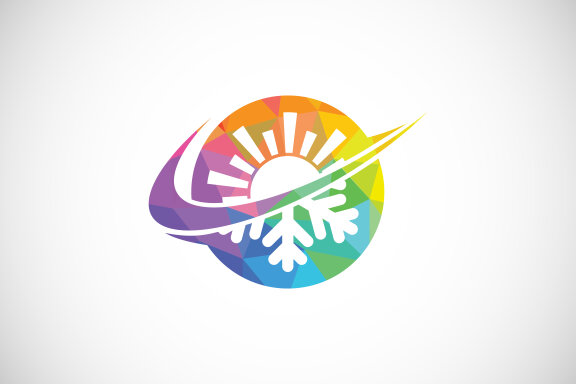 Air conditioner low poly logo