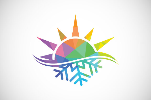 Air conditioner low poly logo