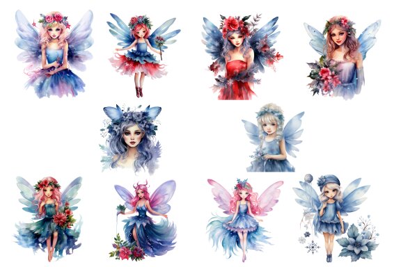 Winter Fairies Clipart