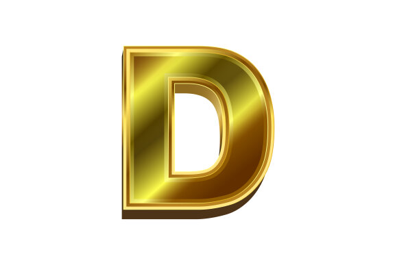 3d golden letter
