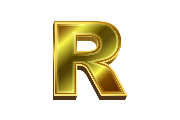 3d golden letter