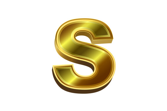 3d golden letter