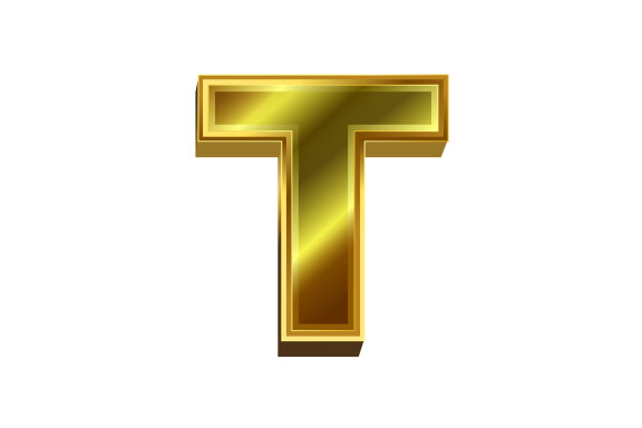 3d golden letter