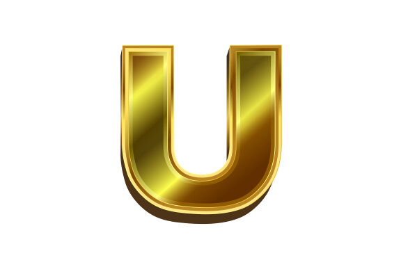 3d golden letter