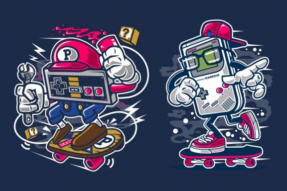 Gamer Cartoon Character