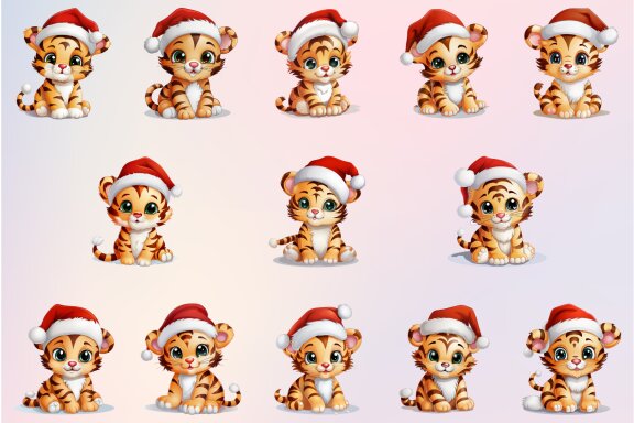 Christmas Baby Tiger Png Clipart