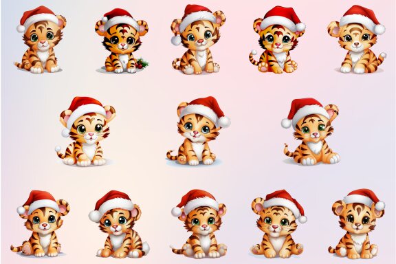 Christmas Baby Tiger Png Clipart