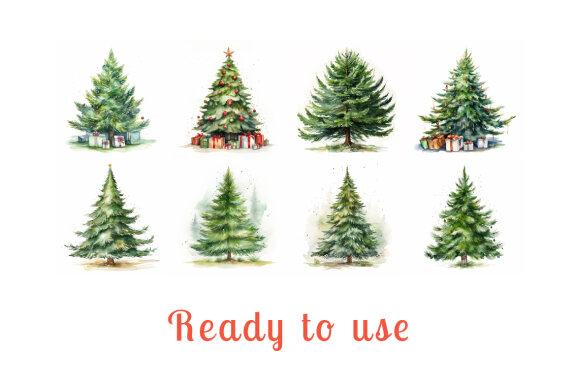 watercolor christmas tree collection vol. 3