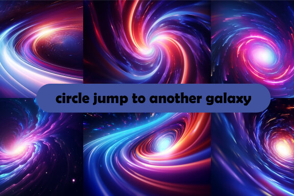 Abstract bright creative cosmic background. circle jump to another galaxy