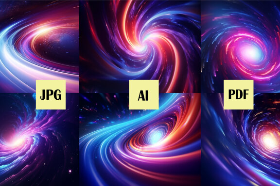 Abstract bright creative cosmic background. circle jump to another galaxy