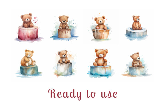 watercolor teddy bear collection vol. 10