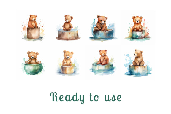 watercolor teddy bear collection vol. 12