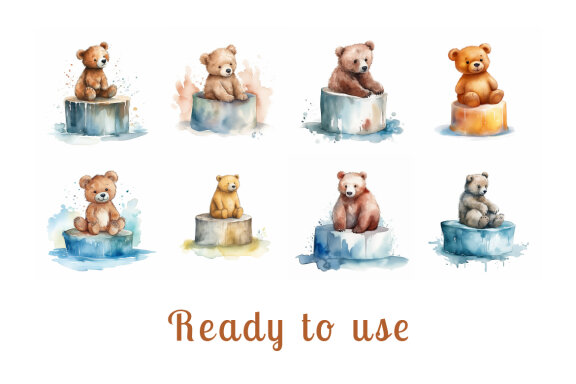 watercolor teddy bear collection vol. 13