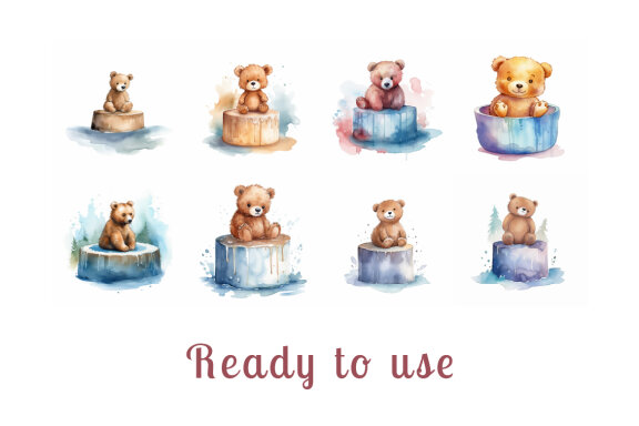 watercolor teddy bear collection vol. 14
